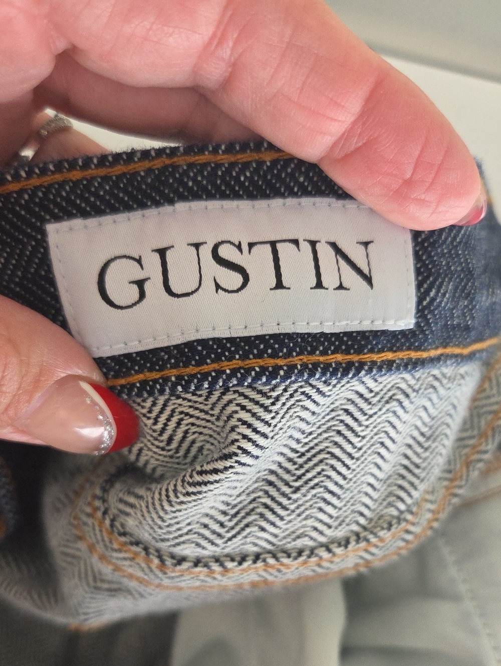 Gustin herringbone selvedge denim jeans California Straight Leg Men 36 - Picture 4 of 10